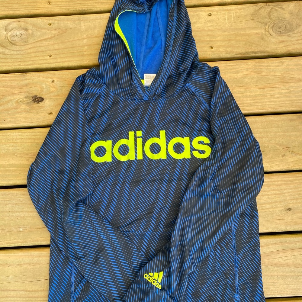 Adidas black and blue hoodie